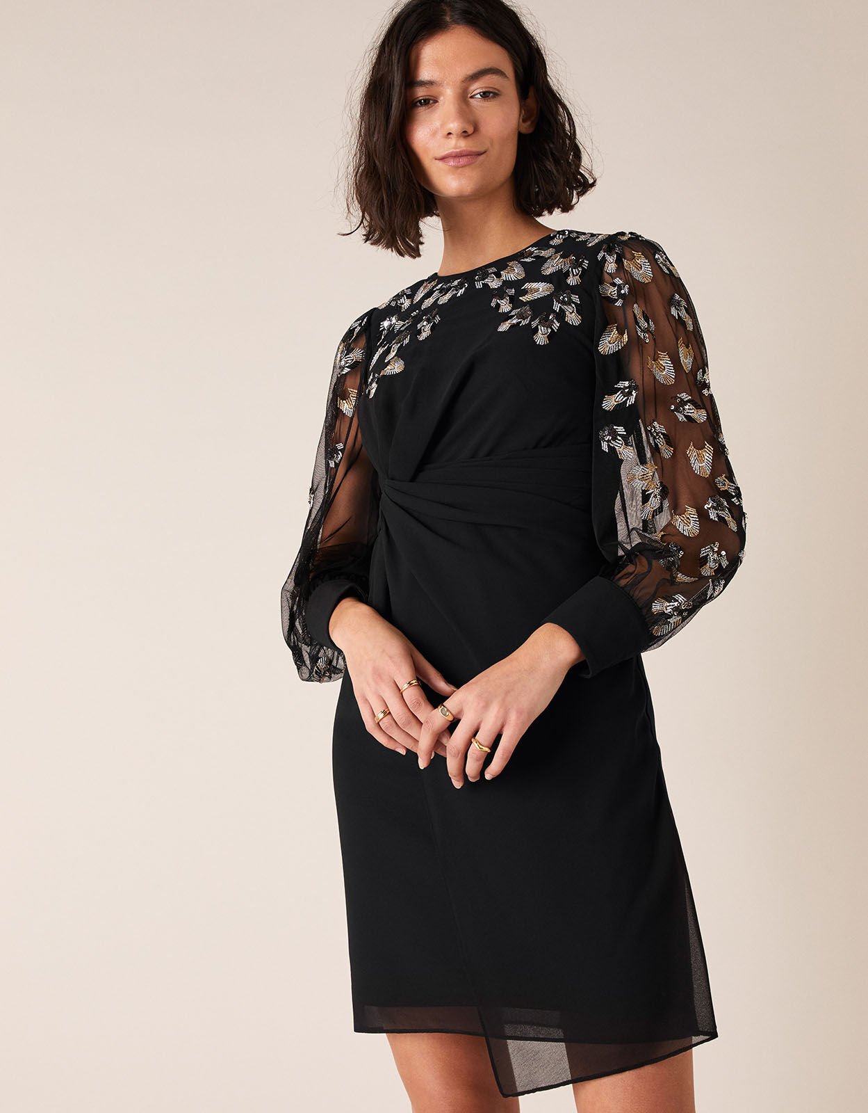 Monsoon feather dress clearance