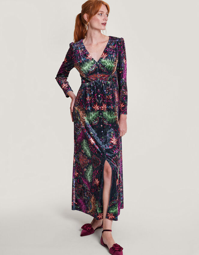 Arden Velvet Maxi Dress , Blue (MIDNIGHT), large