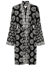 ARTISAN STUDIO Circle Print Kimono, Black (BLACK), large
