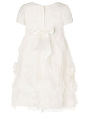 Baby Lace and 3D Rose Christening Dress, White (WHITE), large