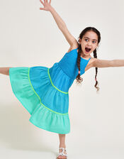 Colour Block Dress, Blue (BLUE), large
