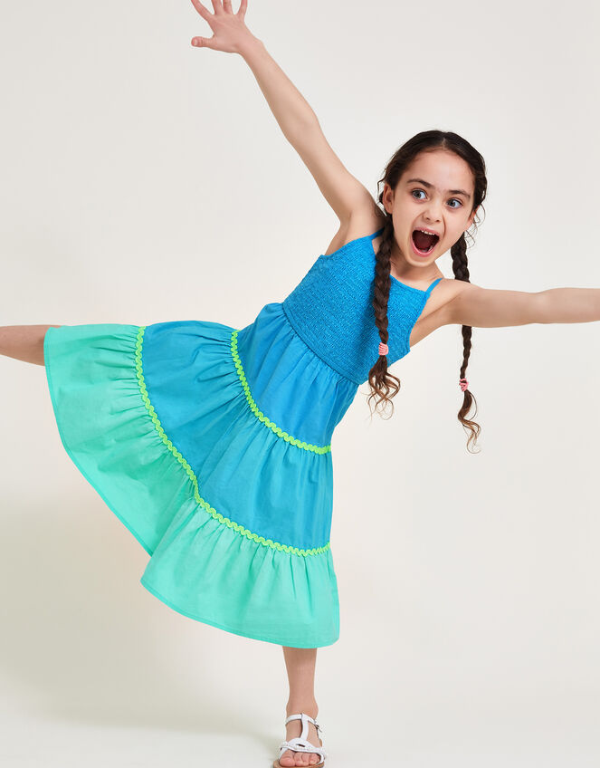 Colour Block Dress, Blue (BLUE), large