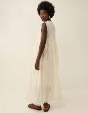 East Winnie Broderie Cotton Dress, White (WARM IVORY), large