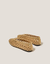 Betsy Woven Ballet Flats, Gold (GOLD), large