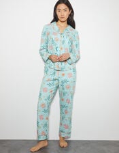 Celeste Celestial Print Pyjama Set, Teal (TEAL), large