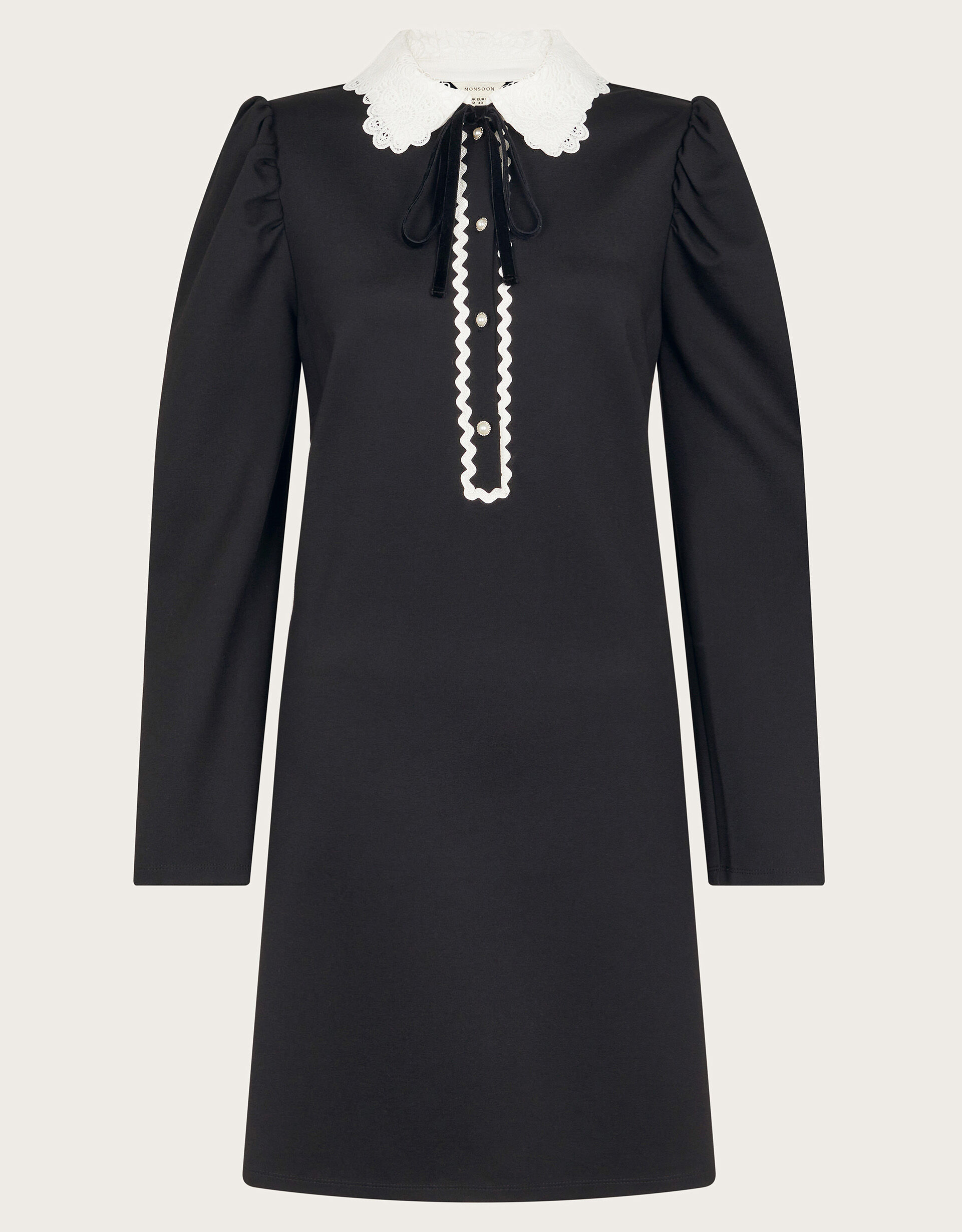 Black dress lace collar best sale