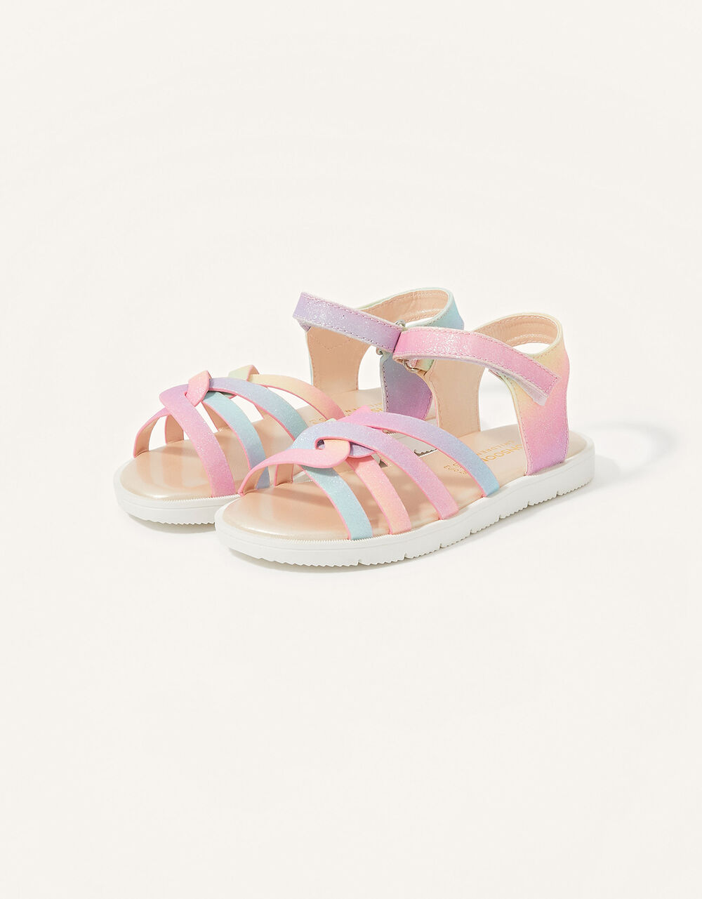 Children Children's Shoes & Sandals | Pastel Rainbow Shimmer Sandals Multi - QB00860