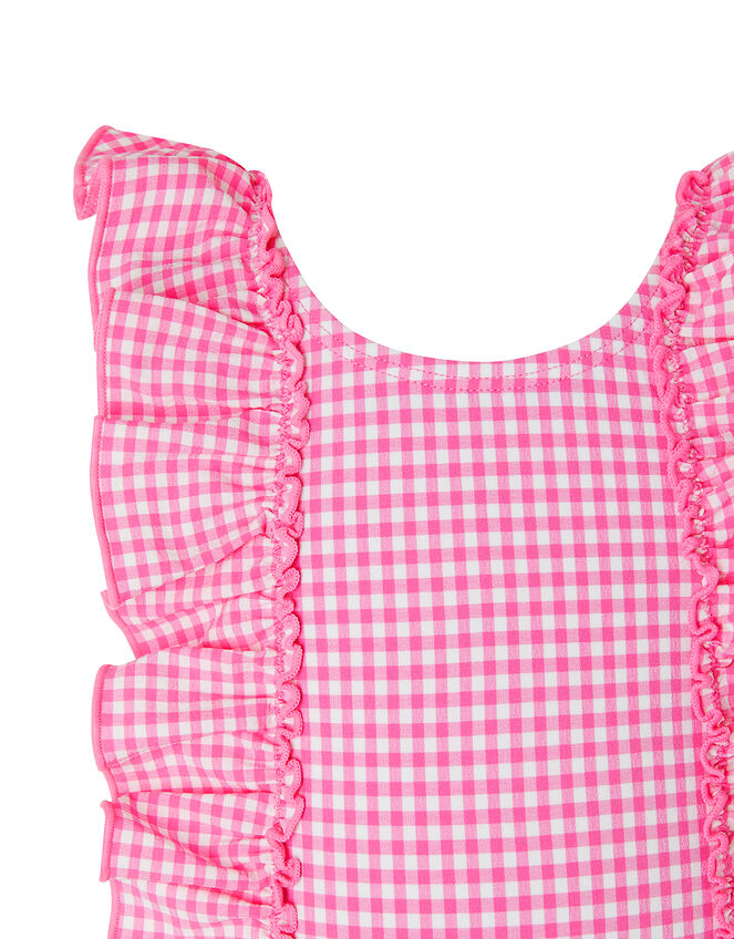 Baby Geri Gingham Ruffle Swimsuit, Pink (PINK), large