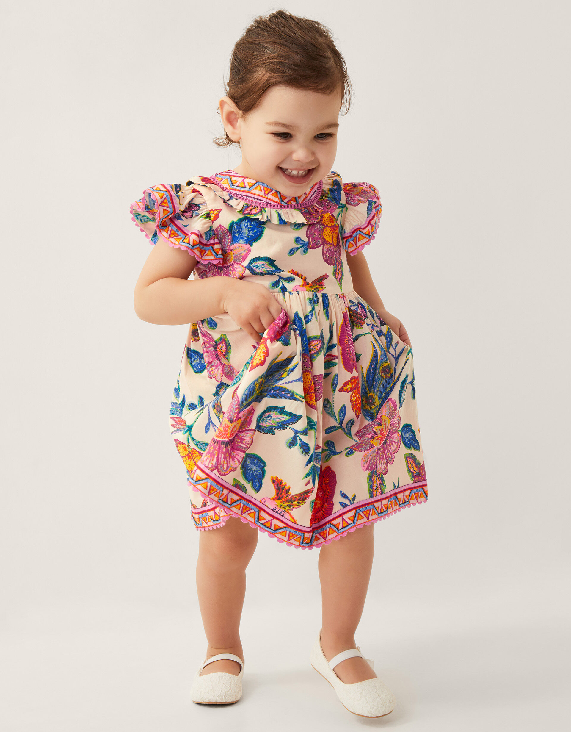 MINI ME Baby Aurelia Floral Print Dress Ivory
