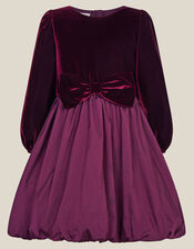 Maisie Velvet Bubble Hem Party Dress, Purple (PURPLE), large