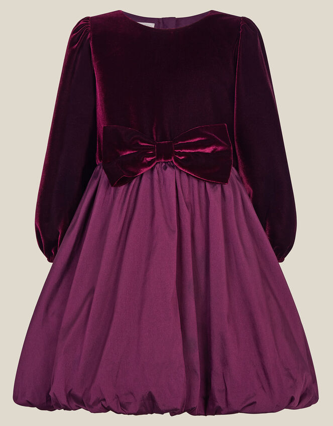 Maisie Velvet Bubble Hem Party Dress, Purple (PURPLE), large