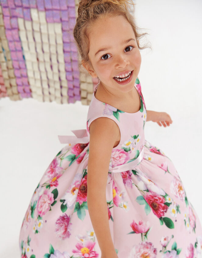 Floral Sleeveless Scuba Dress , Pink (PINK), large