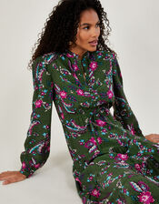 Tabitha Midi Shirt Dress in Sustainable Viscose, Green (GREEN), large