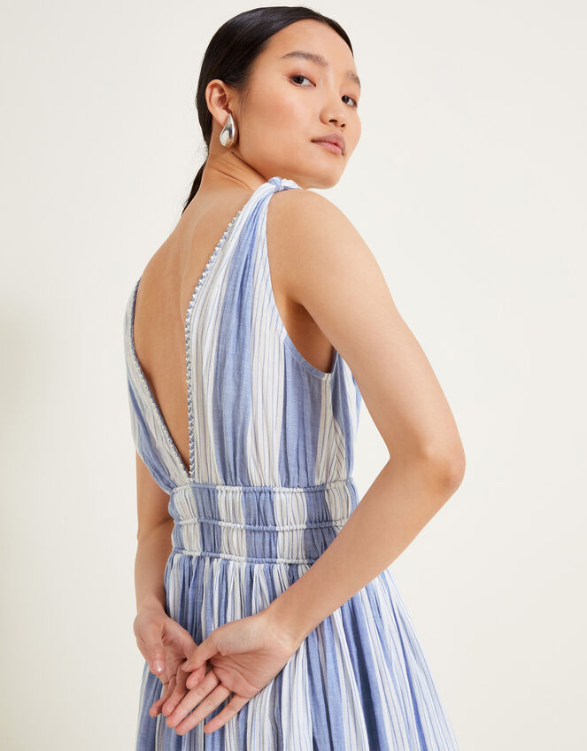 Celia Stripe Dress, Blue (BLUE), large
