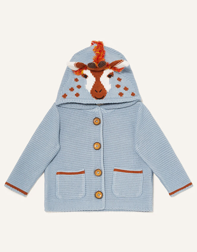 Newborn Giraffe Cardigan, Blue (BLUE), large