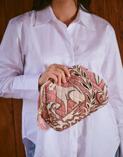 One Hundred Stars Sphinx Velvet Pouch, Pink (PALE PINK), large