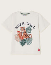 Born Wild Tiger T-Shirt, Blue (NAVY), large