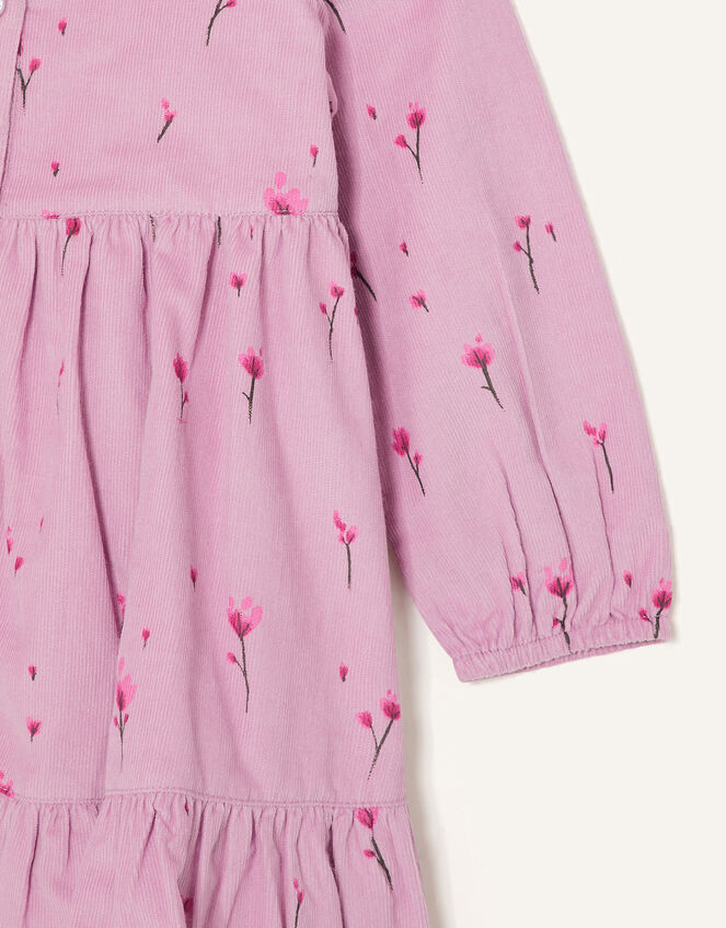 Baby Floral Cord Shirt Dress, Purple (LILAC), large