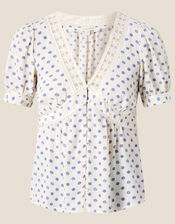 Patsy Polka Dot Tea Top, Ivory (IVORY), large