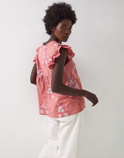 East Nadine Sleeveless Embroidered Blouse, Multi (MULTI), large