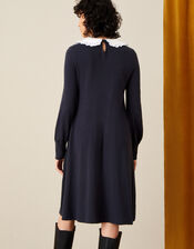 Charlotte Collar Swing Dress , Blue (NAVY), large