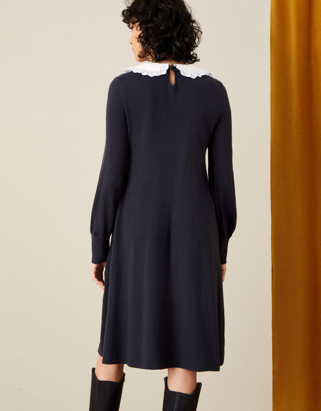 Charlotte Collar Swing Dress , Blue (NAVY), large