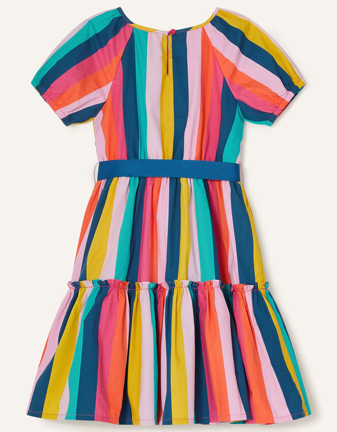 Stripe Print Tiered Dress, Multi (MULTI), large