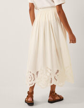 Grace Cutwork Midi Skirt , White (WHITE), large