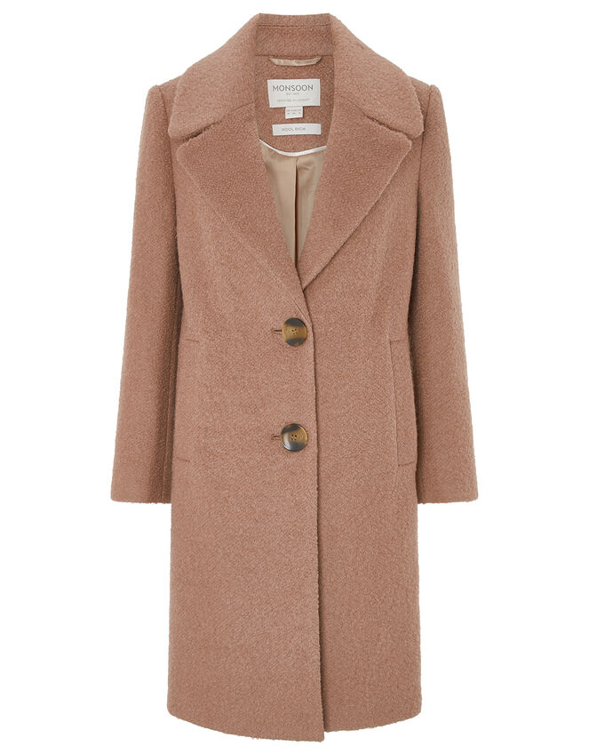 Billie Boucle Coat in Wool Blend, Pink (SOFT PINK), large
