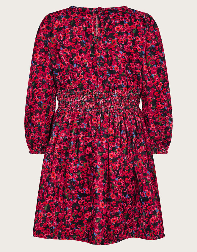Ditsy Floral Print Dress, Black (BLACK), large