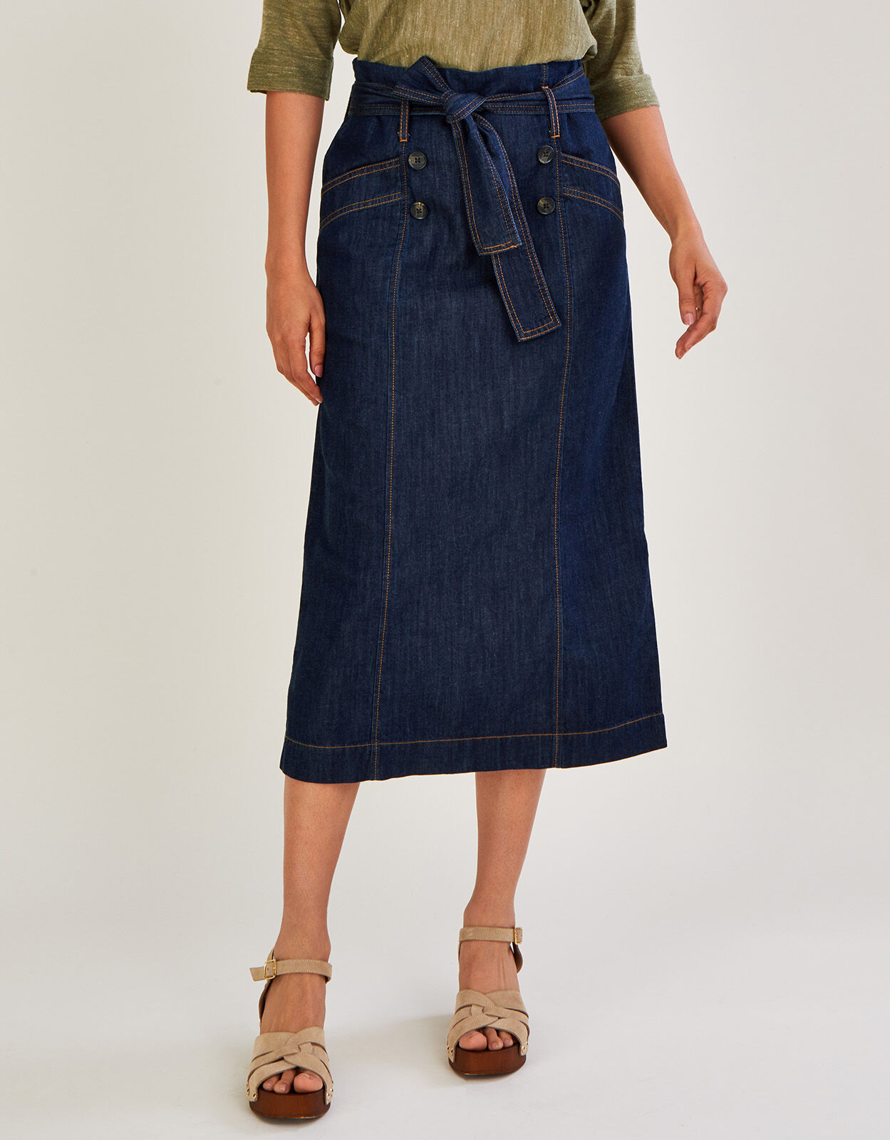 Button front skirt blue 2025