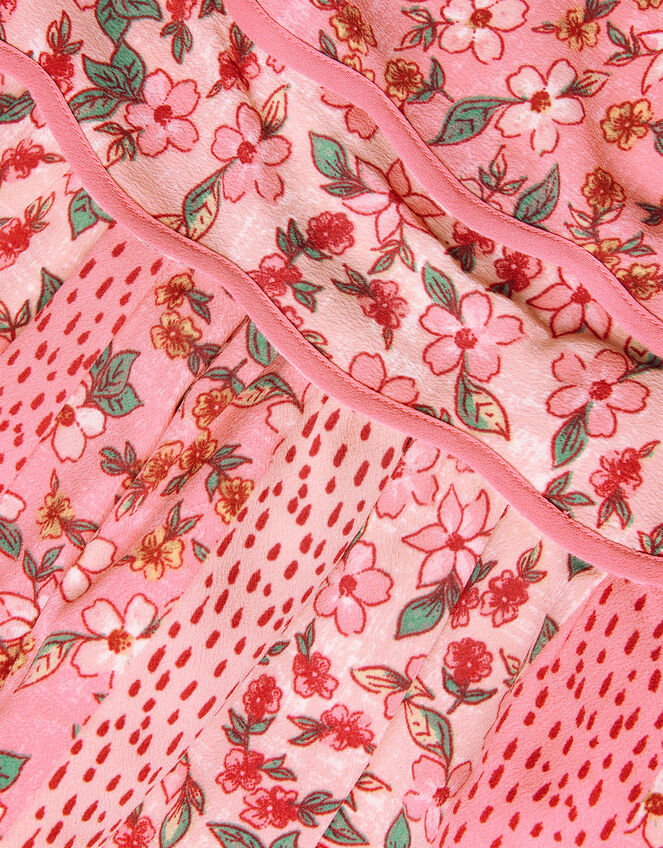 Patchwork Floral Print Dress, Pink (PINK), large