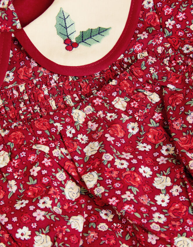 Baby Ditsy Floral Christmas Dress & Knickers Set , Pink (PINK), large