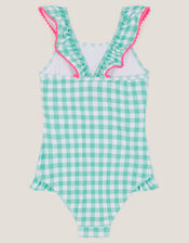 Sequin Cherry Gingham Swimsuit, Green (GREEN), large