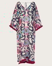 Fringe Print Kaftan, , large