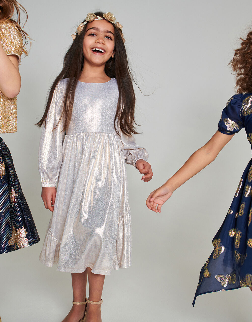 Children Girls 3-12yrs | Rya Long Sleeve Tunic Dress Gold - IQ18095
