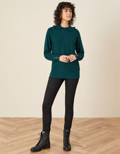 Ruffle Collar Jumper , Teal (TEAL), large