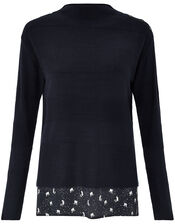 Leonard Woven Hem Jumper, Blue (NAVY), large