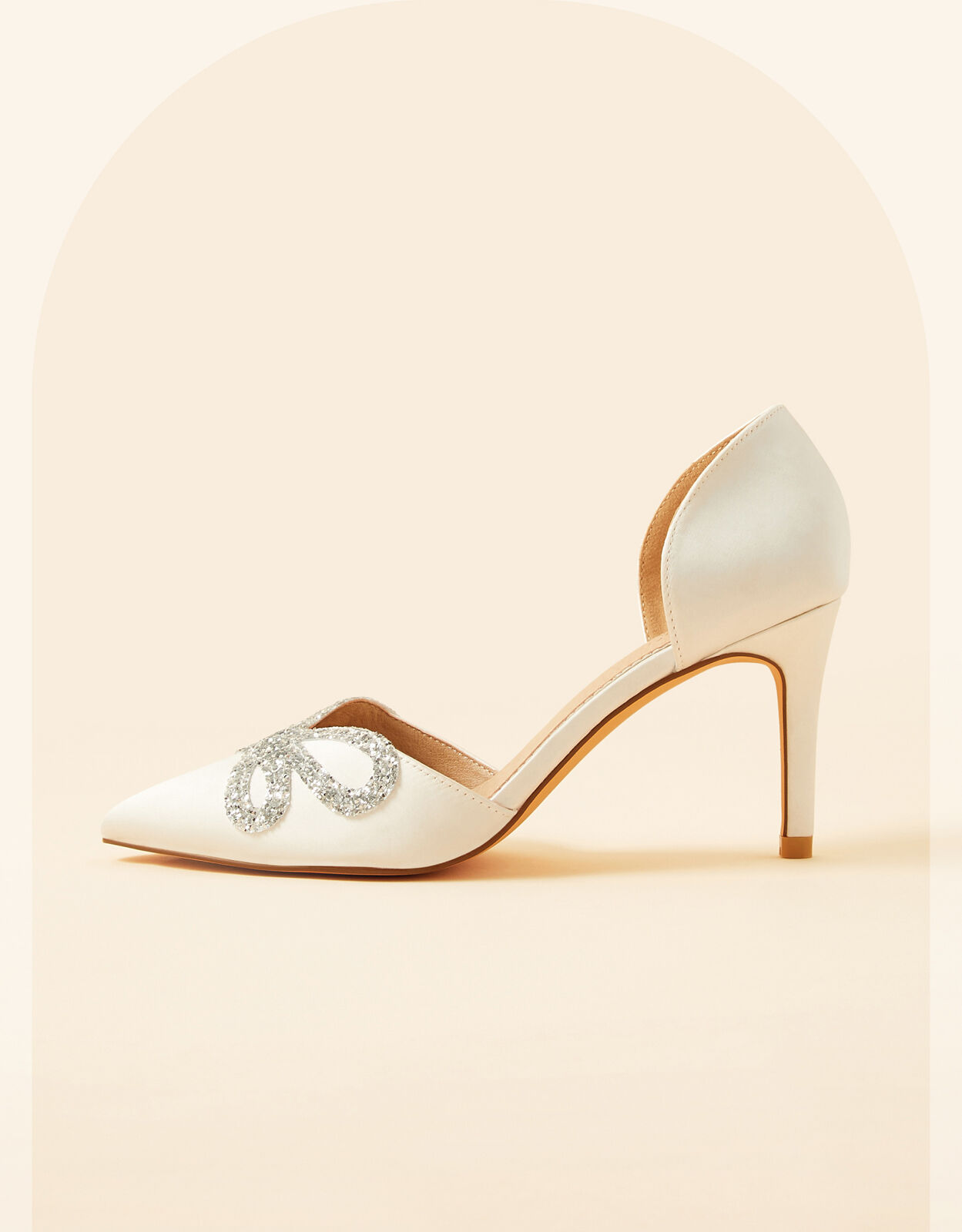 Glitter Bow Pointed Toe Bridal Court 