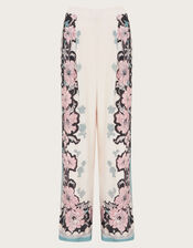 Katrina Floral Wide Leg Trousers, Ivory (IVORY), large