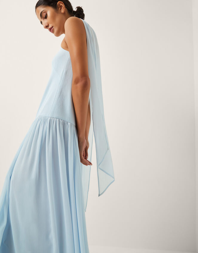 The India Edit Tara Drop Waist Maxi Dress, Blue (PALE BLUE), large