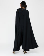Kimora Cape Wide Leg Jumpsuit, Black (BLACK), large