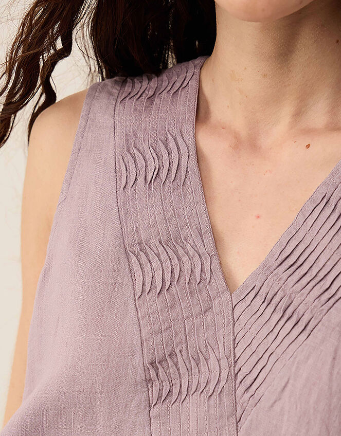 East Liza Sleeveless Linen Top Lilac, Purple (LILAC), large