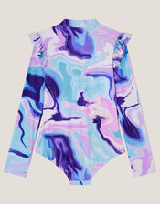 Marble UPF 50+ Long Sleeve Swimsuit, Multi (MULTI), large