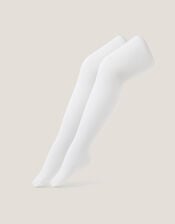 2-Pack Baby Plain Tights, White (WHITE), large