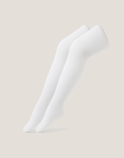 2-Pack Baby Plain Tights, White (WHITE), large