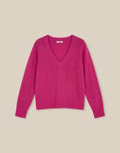 Venus V-Neck Jumper, Pink (MAGENTA), large