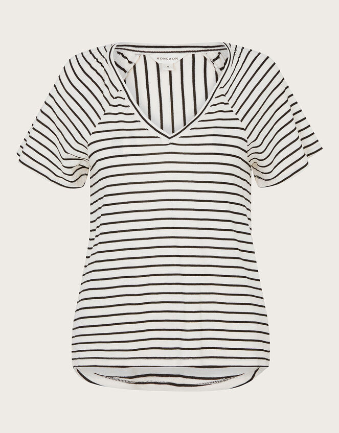 Saskia Stripe T-Shirt, Green (KHAKI), large
