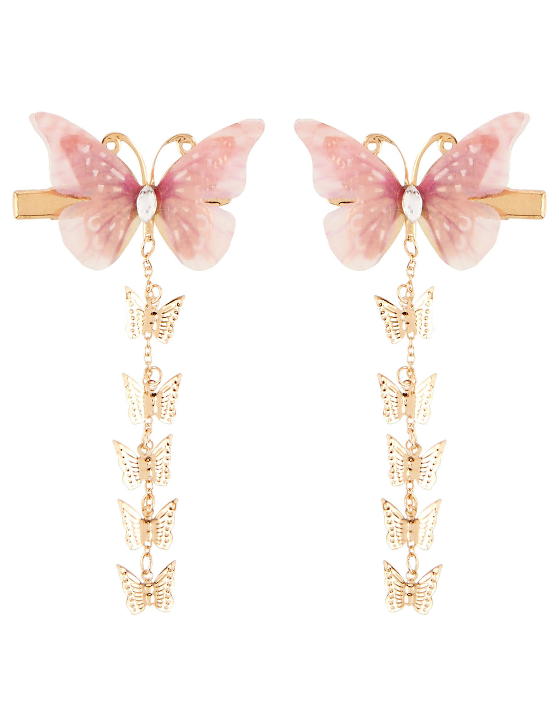 Flutter Butterfly Tassel Hair Clips, , large