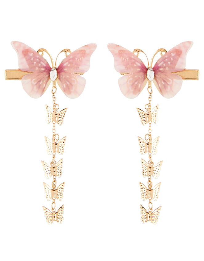 Flutter Butterfly Tassel Hair Clips, , large